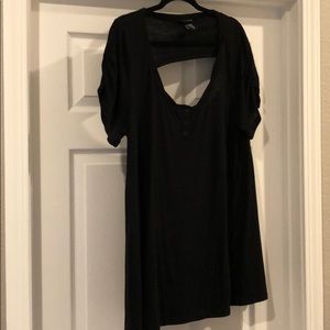 Black Torrid tee. Button detail and cut out back